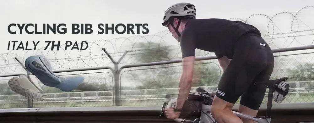 Men's cycling bib shorts by Simples Market, black padded breathable MTB tights