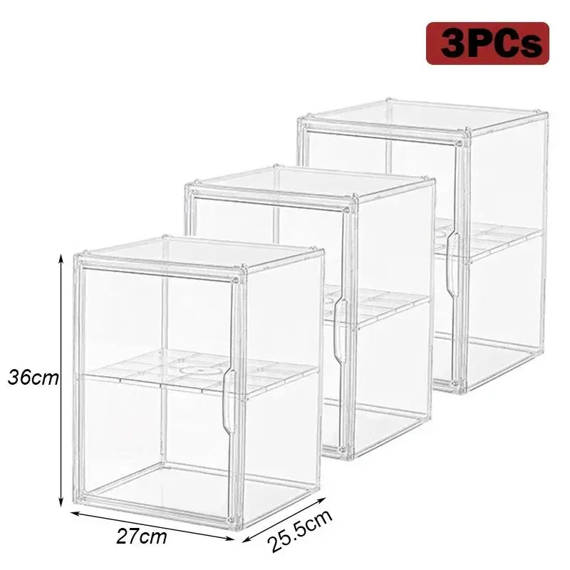 Transparent Storage Box Organizer for Books CDs Albums and Magazines Desktop Display Cabinet Dustproof