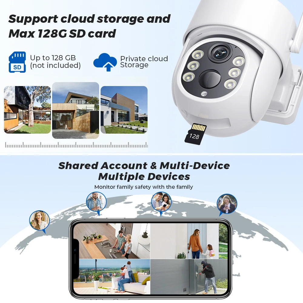 Simples Market 5MP HD Wireless Solar Outdoor WiFi Camera with built-in 7800mAh battery and solar panel