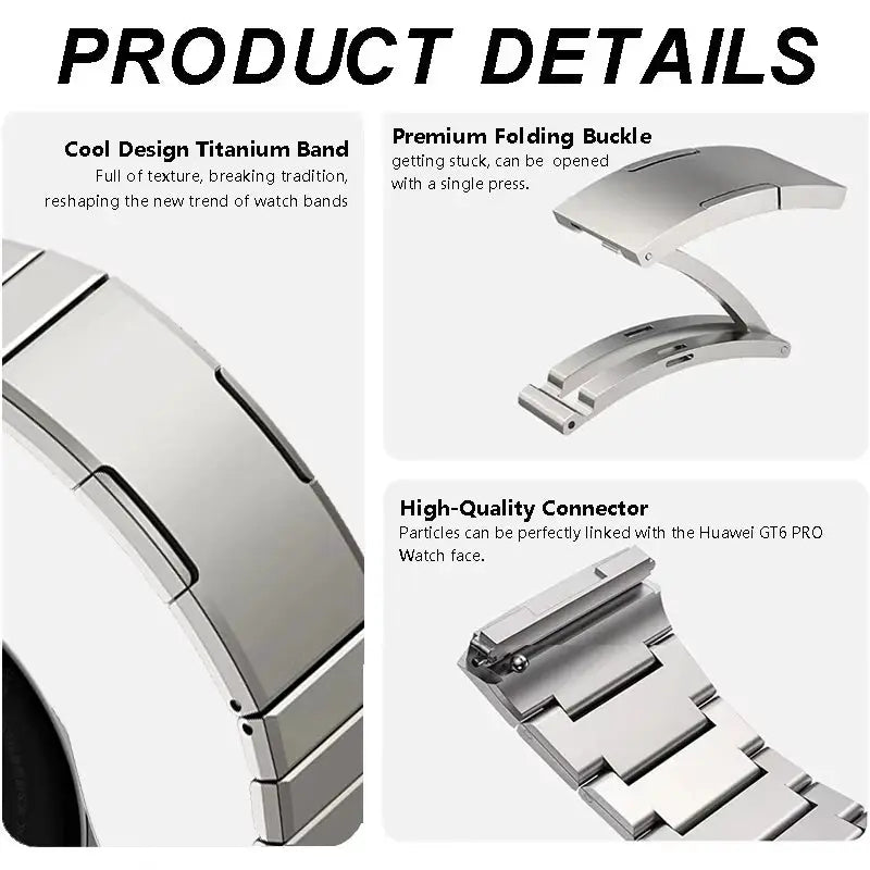 No Gaps Titanium Strap for Huawei Watch GT 6 Pro 46mm Metal Luxury Original 1:1 Bracelet belt correa Huawei Watch GT6 Pro band