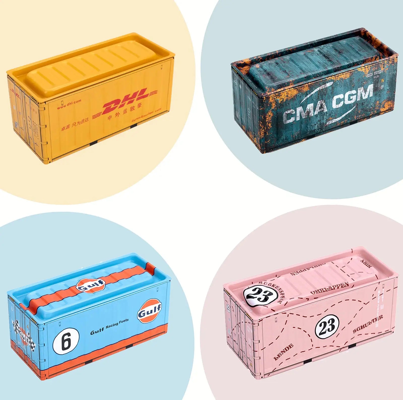 Mini Iron Storage Box Miniature Desktop Organizer Sea Freight Container Design Creative Decoration For Collectors Gift