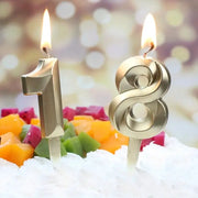 Creative Gold Diamond Number Candle Large 3D Birthday Cake Topper for Anniversary Celebration Age Decor