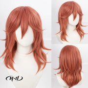 Cosplay wig ND Angel Devil peach-orange, layered with bangs, heat resistant; Simples Market