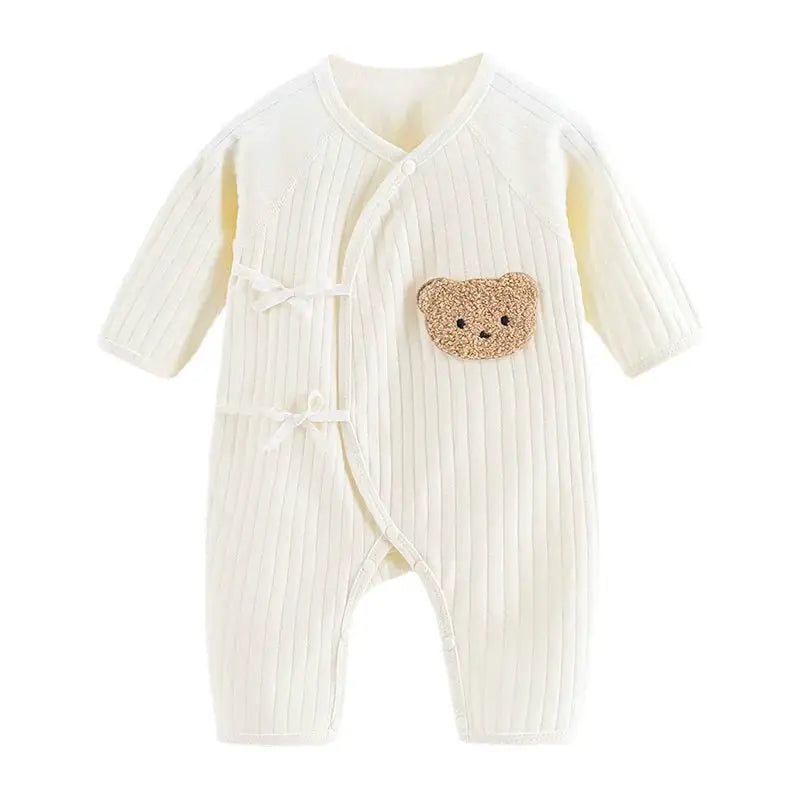 Somenie 100 Percent Cotton Infant Jumpsuit Long Sleeve Romper For Newborn Boys And Girls All Season Wear