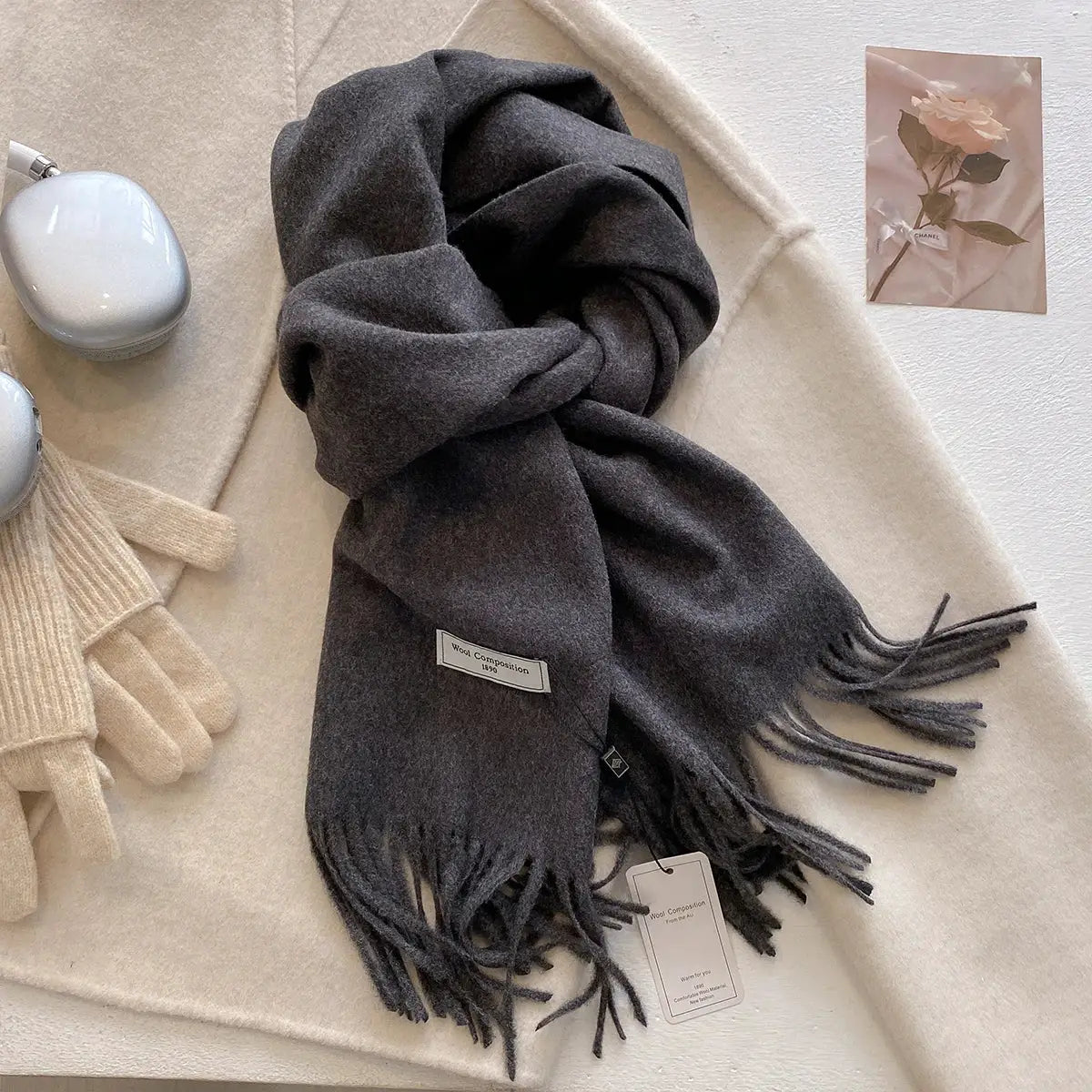 LuxeWeave 26 Color Winter Scarf for Women Long 175 Centimeters Premium Polyester with Tatting Weave Cozy Warmth