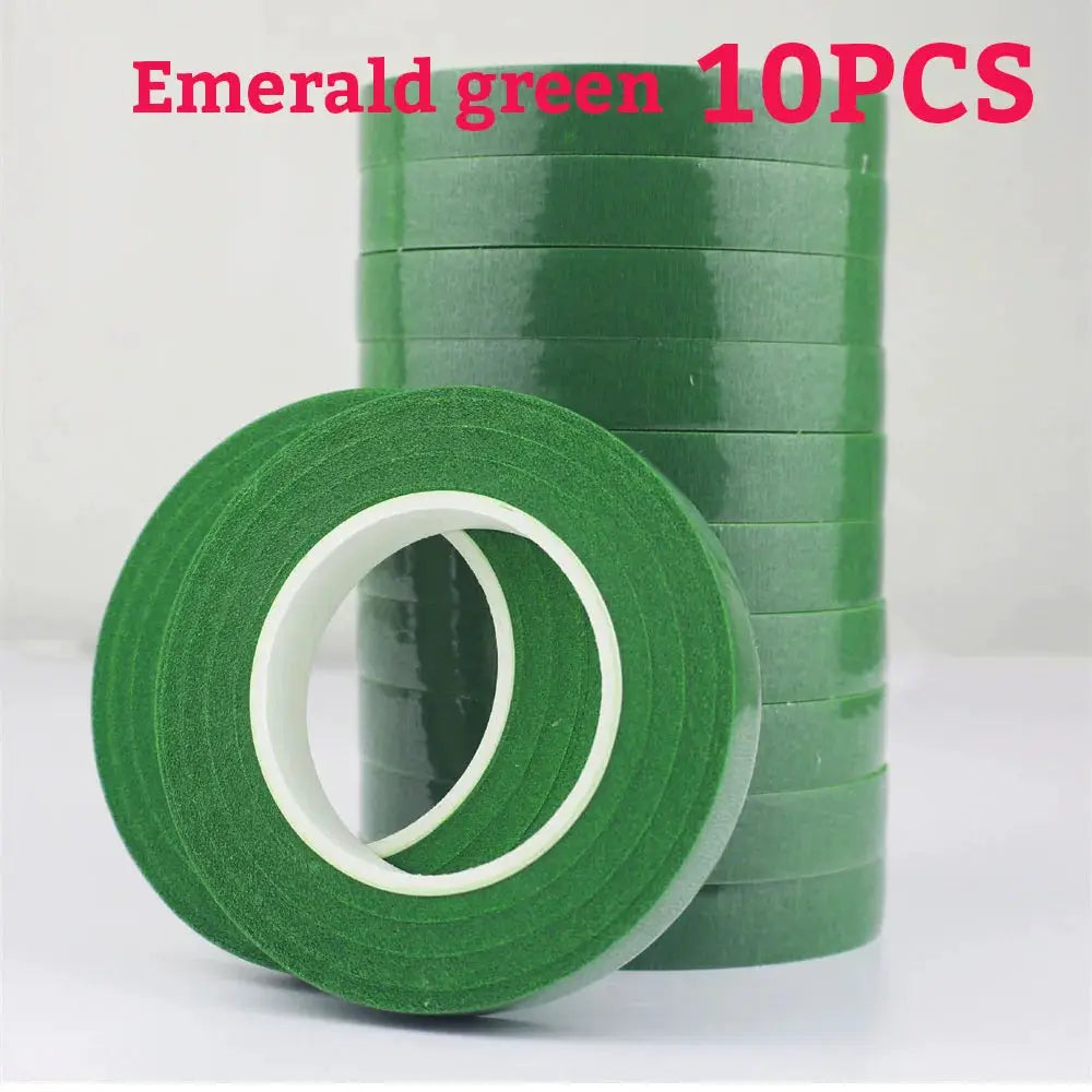 Green Flower Stem Sticks DIY Floral Material Handmade Wire Stem Self Adhesive Floriculture Tape Paper Tape For Bouquets