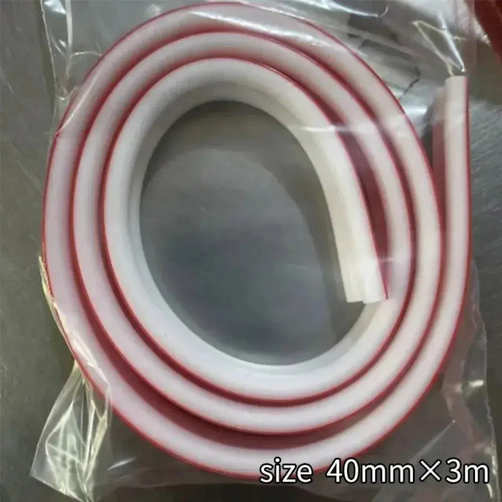Self-adhesive PVC decorative strip by Simples Market, white with red edge, 40mm x 3m roll