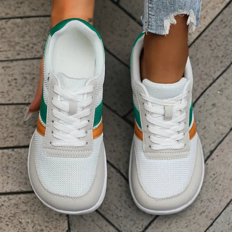 StrideFlex Wide Toe Women Walking Shoes Breathable Mesh Upper Soft EVA Barefoot Feel For All Day Comfort