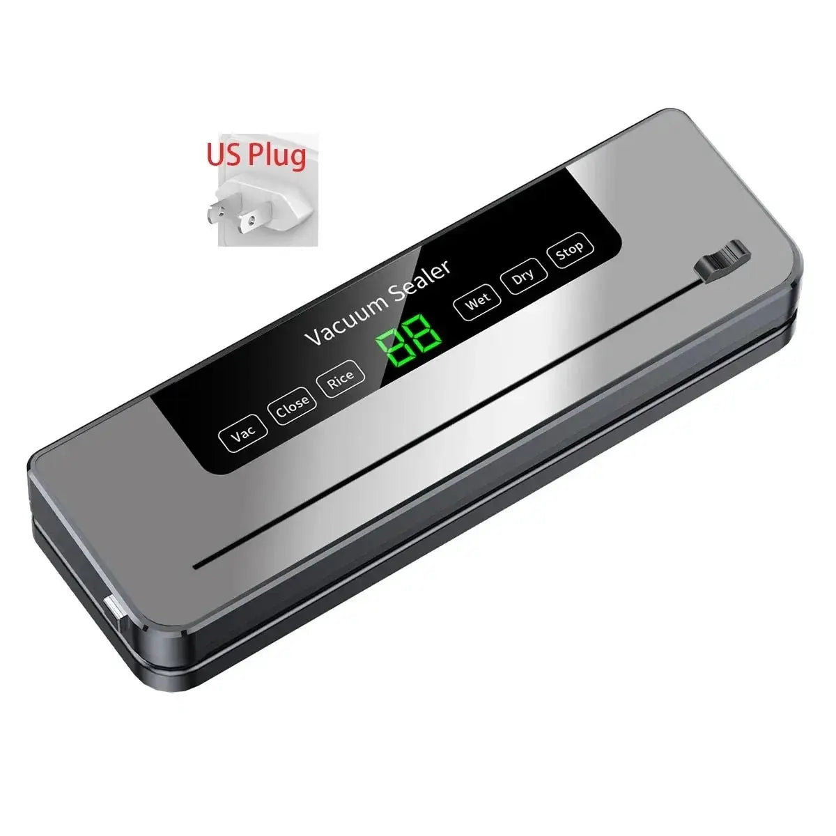Electric Vacuum Sealer For Food Storage Dry And Wet Sealing With Touch Button Built In Cutter For Kitchen