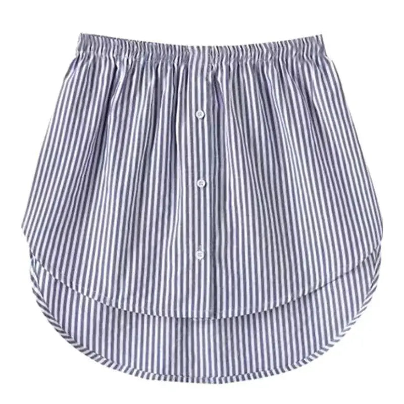 NovaLoom Korean Style Shirt Skirt With Fake Hem Casual Loose Fit A Line Cotton Blend Sweater Bottom