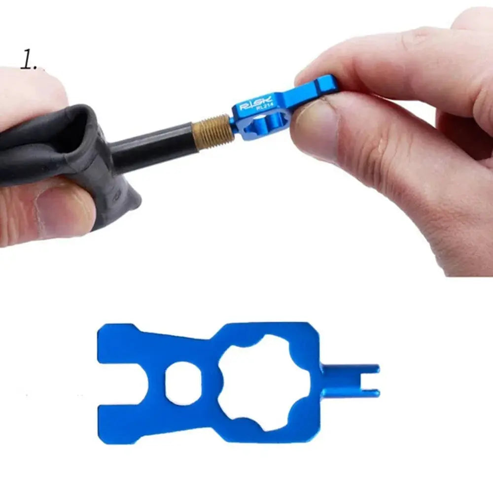 4 In 1 Portable Bicycle Valve Tool For Valve Cores Wrench MTB Road Bike Disassembly Installation Blue