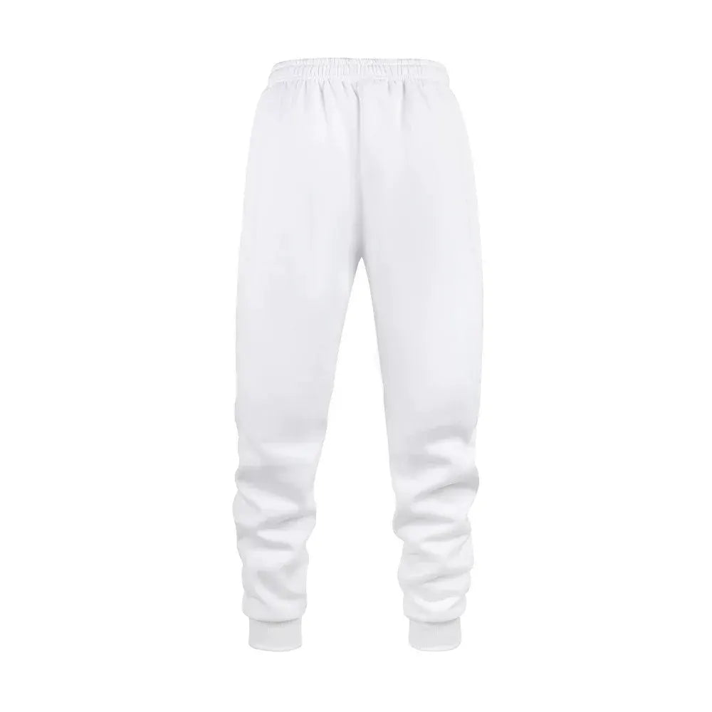 Simples Market men's white fleece joggers with elastic waistband and cuffs