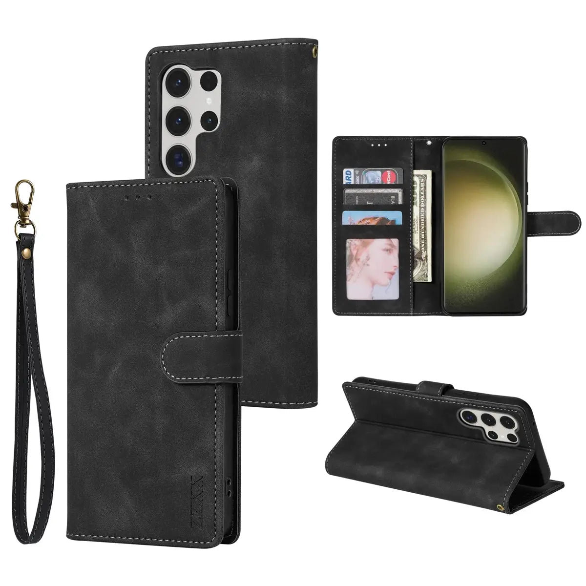 NovaShield Wallet Magnetic Flip Leather Case Skin Friendly Card Slot Protection For Samsung Galaxy Phones