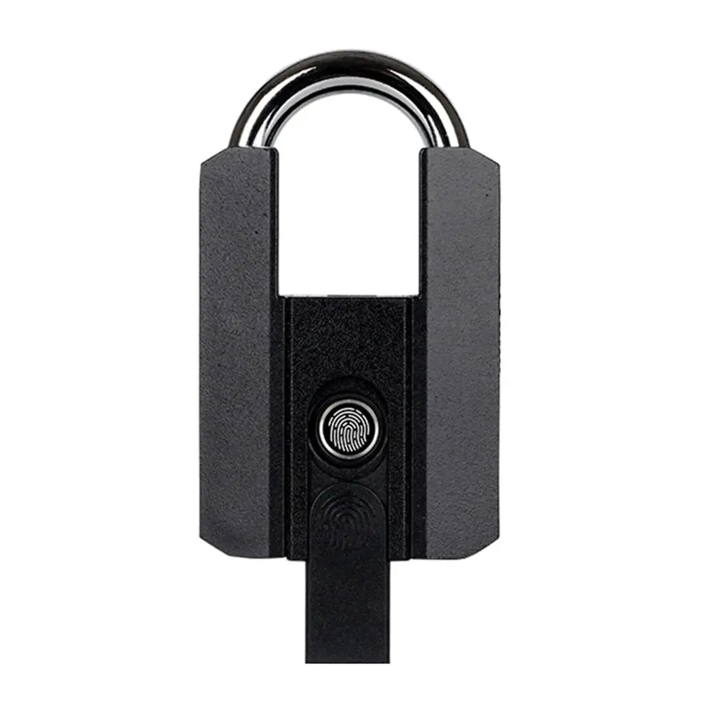 Smart padlock with fingerprint sensor, TTlock app control, black metal body, IP67 waterproof