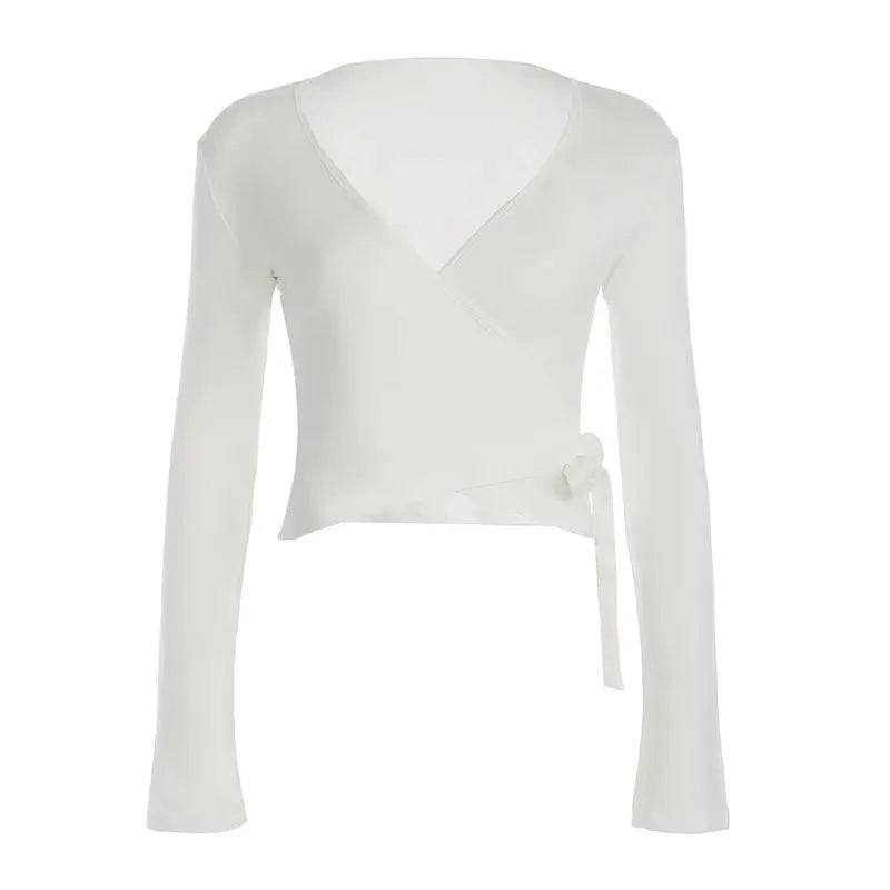Absobe 2 Piece Leisure Suit Women Flare Sleeve Crop Cardigan Pants