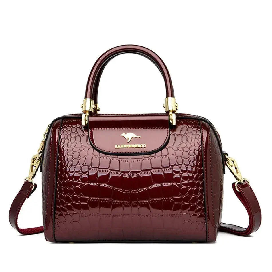 NobleGrace Soft Leather Luxury Handbag Women Triple Layer Tote Large Capacity Shoulder And Crossbody Bag