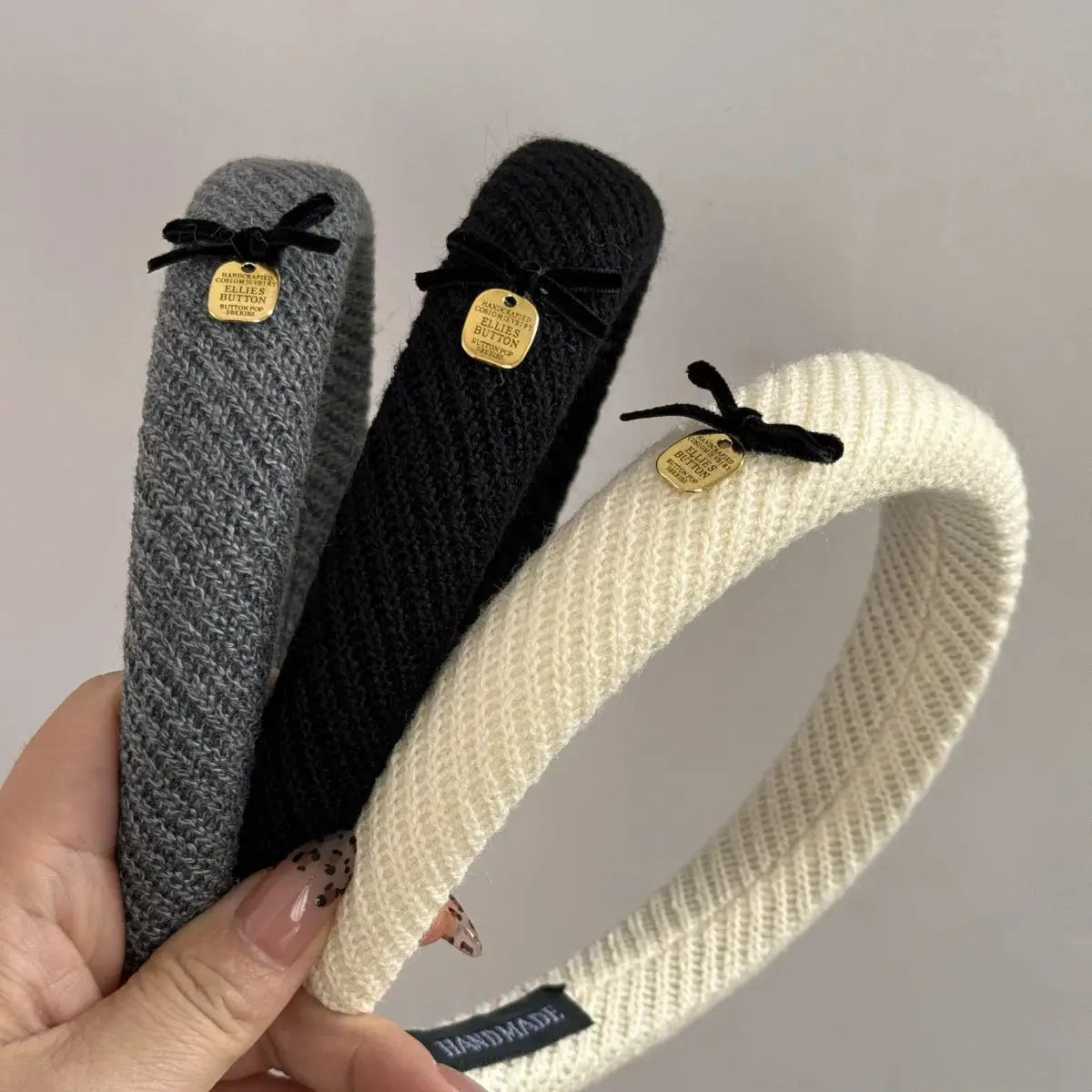 Gentle Brown Fabric Headband With Bow Featuring High Cranial Top And Cashmere Comfort For Daily Wear