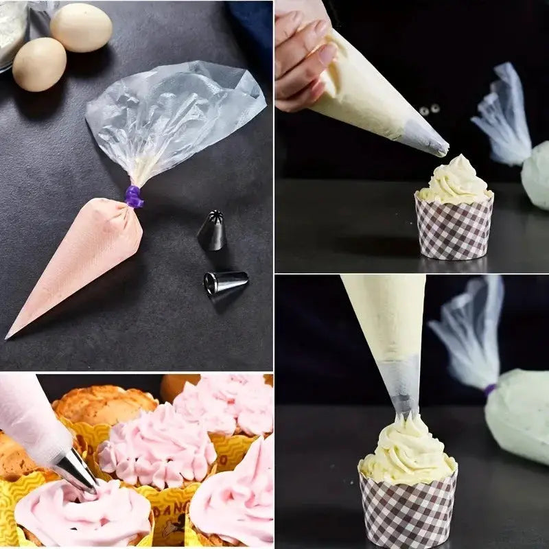 100 Disposable Pastry Bags Extra Strong Leak Proof Piping Bags For Cake Decorating Baking Icing Crafts Durable Food Safe