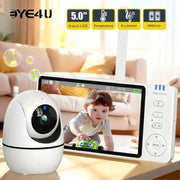 5 Inch Video Baby Monitor With PTZ Camera Zoom Lullaby Temperature Sensor Security Protection Surveillance System
