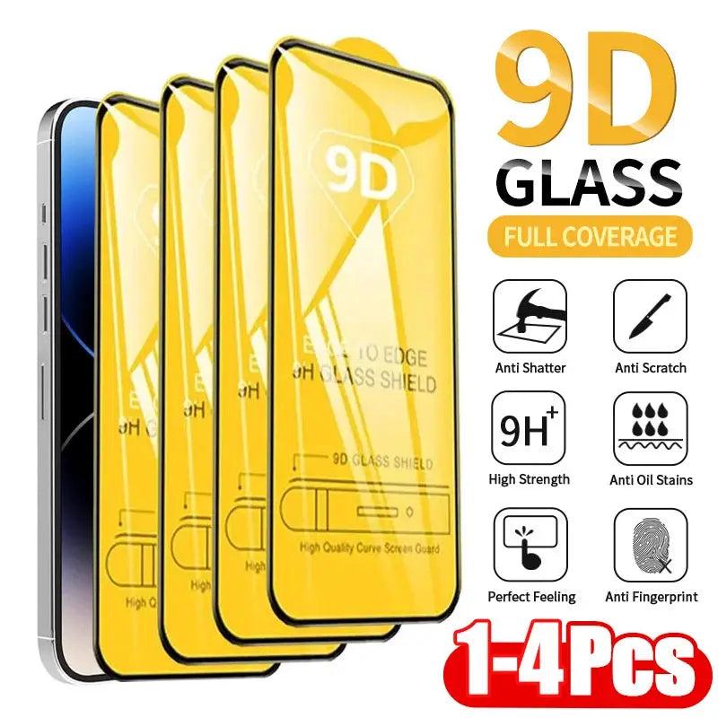 NovaGuard 9D Tempered Glass Screen Protector For iPhone XR X XS Max 11 12 13 14 Pro Max Full Coverage Clarity