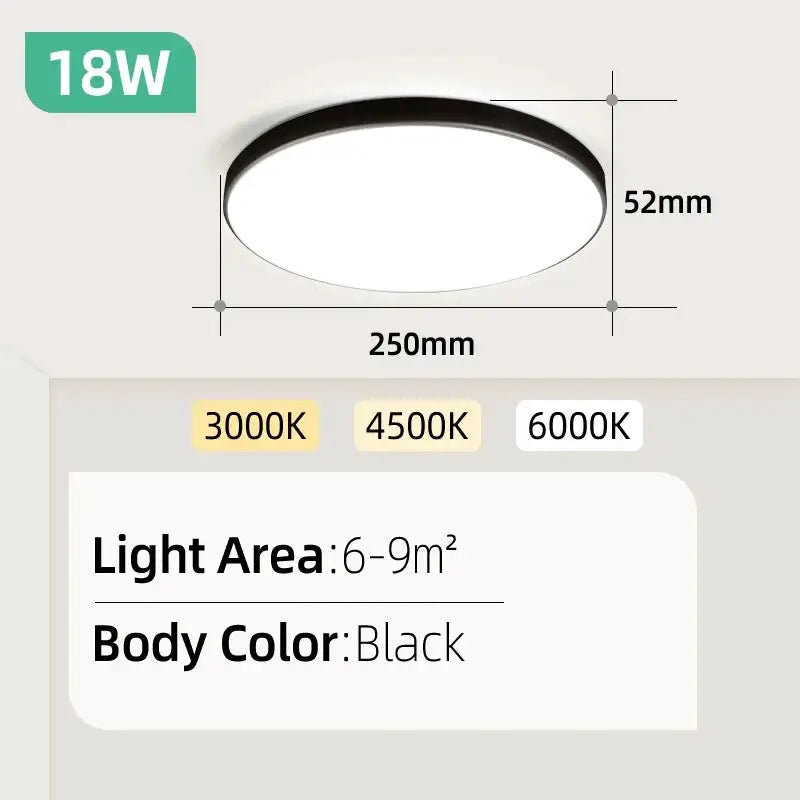 LED ceiling lamp by Simples Market, round black fixture