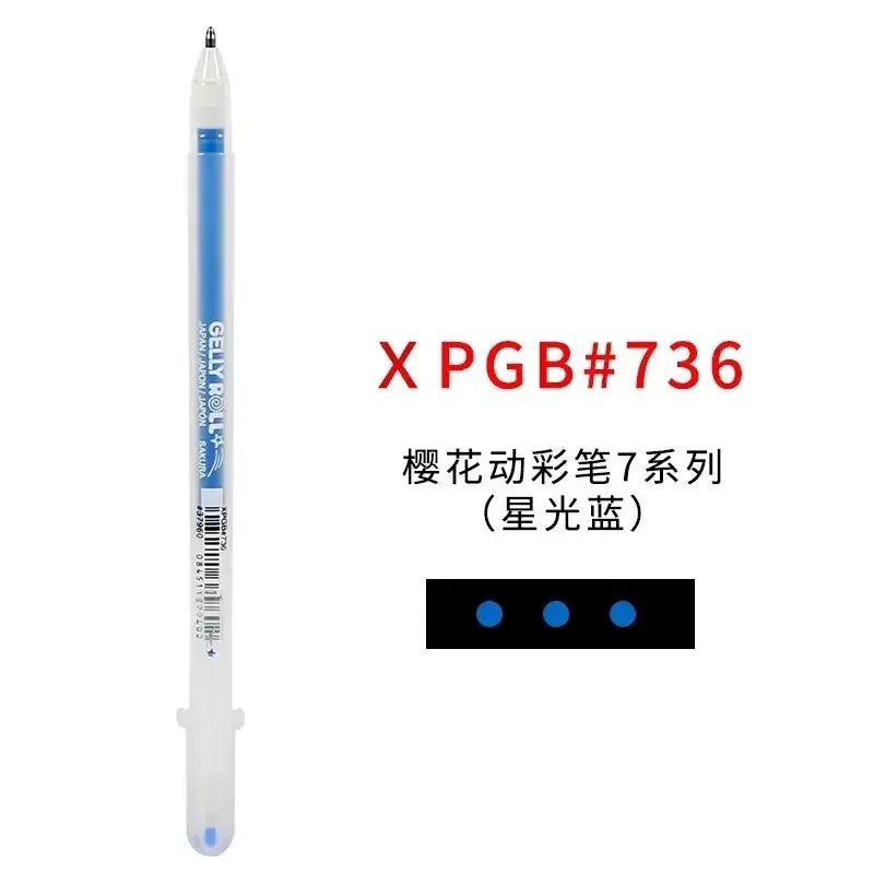 Sakura Gelly Roll gel pen, blue ink, white body with cap