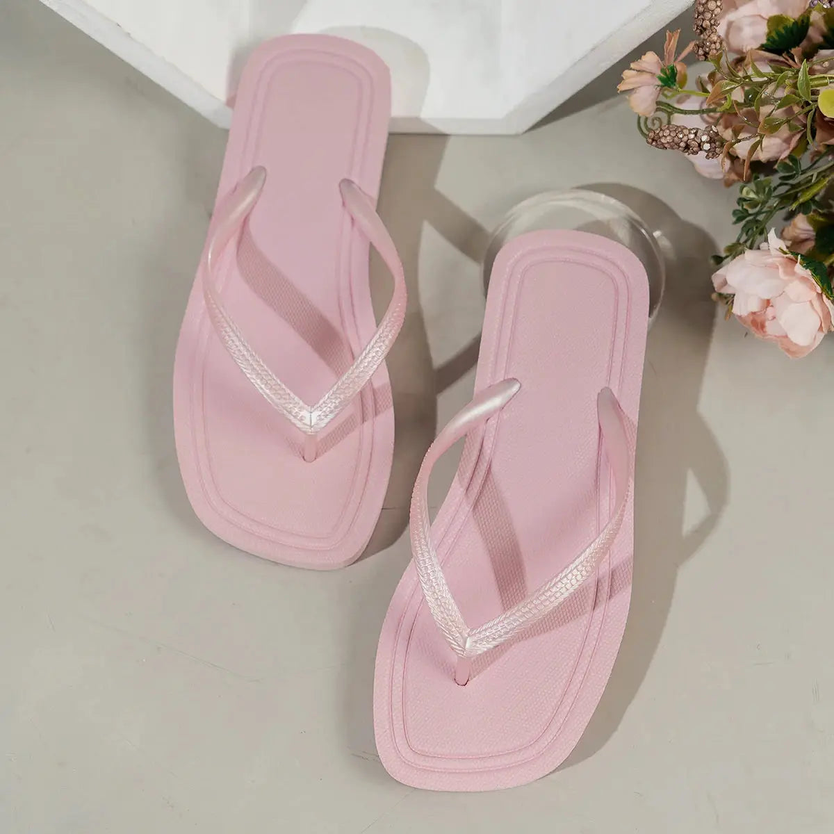 SunStride Women Flip Flops Non Slip Lightweight EVA Sandals For Indoor Outdoor Beachwear Summer Comfort