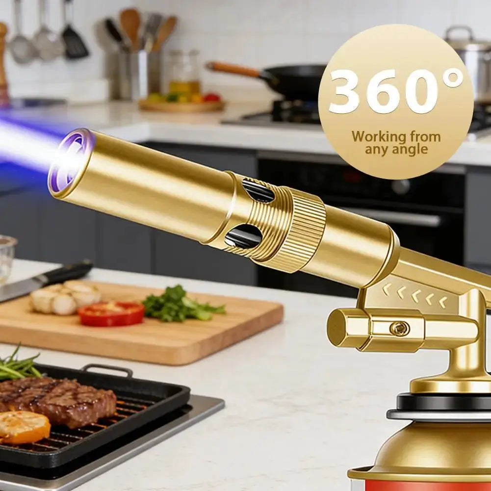 Simples Market gold gas torch burner for outdoor welding and camping BBQ, 360° swivel
