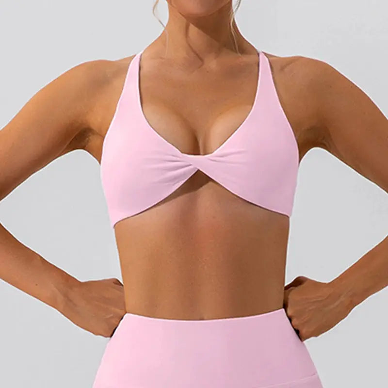 VivaSport Womens Breathable Quick Dry Nylon Spandex Sports Bra For Yoga Running Back Cross Support All Day Comfort