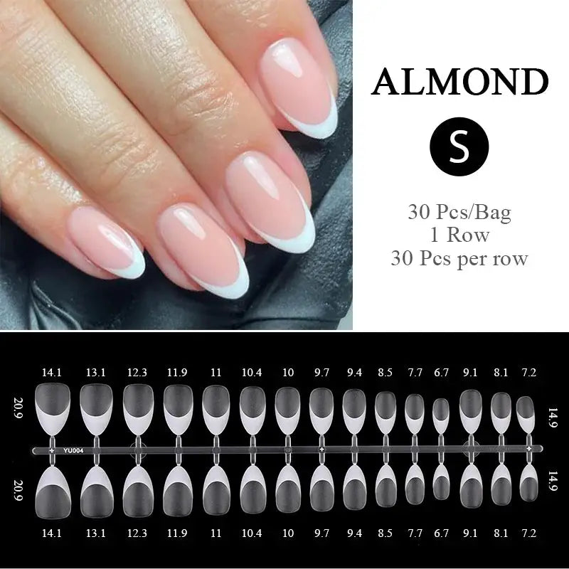 GlamNail Matte Nude Press On Nails Full Cover Easy Quick Extension 30 Piece Set For At Home Manicure