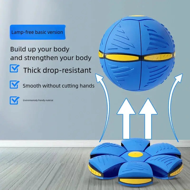 Blue Flying Saucer Ball Outdoor Toy For Parents And Children Transforming From Flying Disc To Ball For Active Play