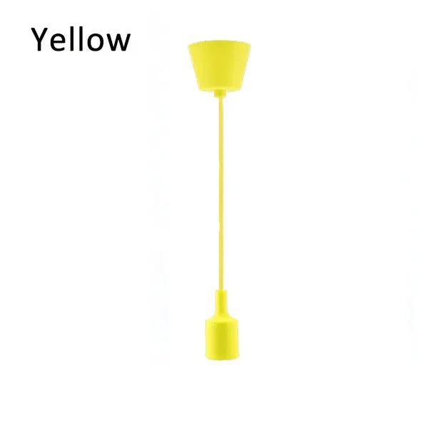 Yellow silica gel pendant light, modern single-head with 100cm cord.