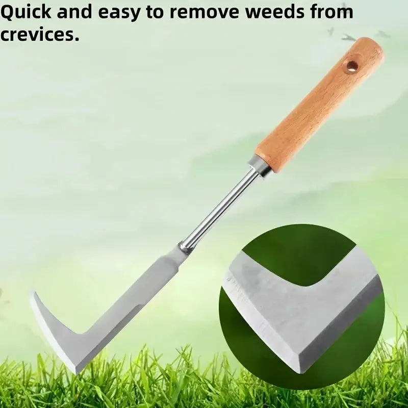 Stainless Steel L Shaped Gap Weeding Tool For Garden Yard Patio Pathway Easy Cleanup