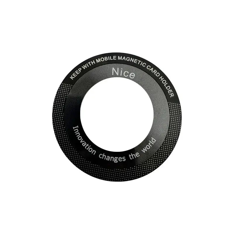 MagSafe magnetic plate ring, black metal circular plate for wireless charging and car holder.
