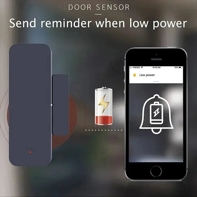 Simples Market Zigbee wifi door/window entry sensor, two-part dark gray magnetic kit with mobile app alerts