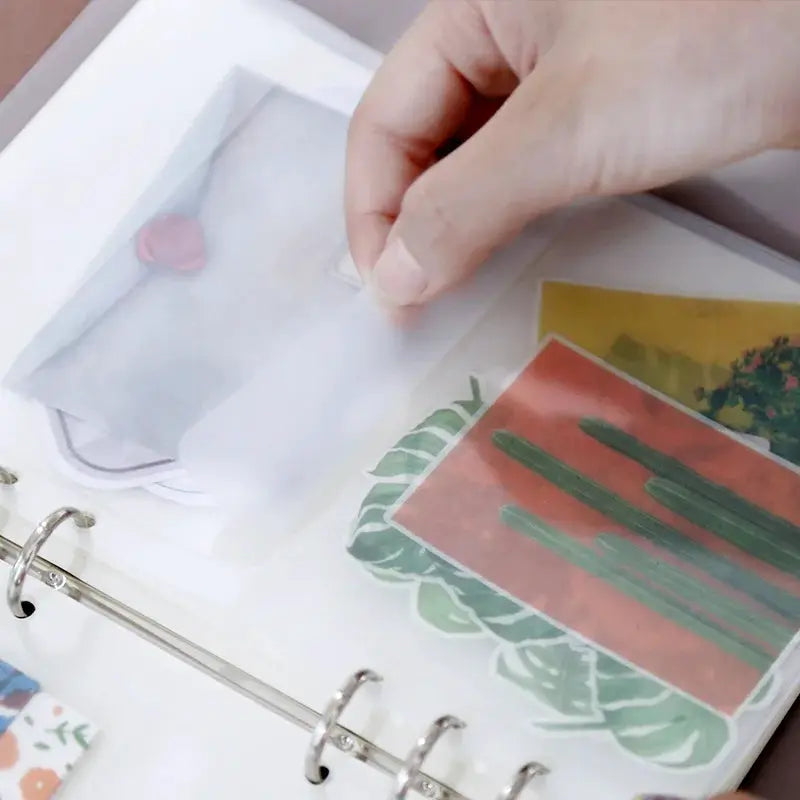 Binder zipper folders, 5-pack, transparent, by Simples Market for 6-ring binders