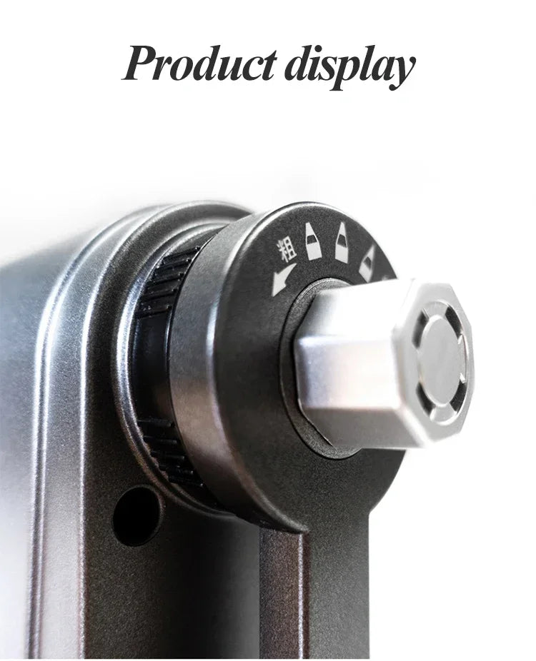 Pencil sharpener, hand-crank, large-capacity, black and silver metal body