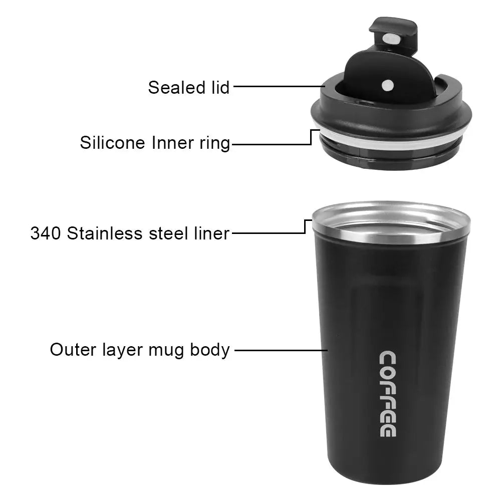 Thermo Cafe Car Thermos Travel Mug 380 And 510 Milliliters Leakproof Double Wall Stainless Steel