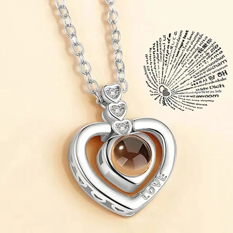 Projection Necklace I Love You In 100 Languages Pendant For Girlfriend Romantic 2026 Creative Jewelry Gift - Simples Market