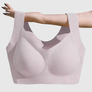 FlexiWear One Piece Traceless Cup Sports Vest Bra Seamless Knit Nylon And Elastane For Light Support All Day Comfort