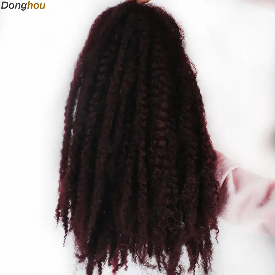 Marley hair extensions, 18-inch synthetic braiding hair in ombre black-brown-blonde-grey, Simples Market