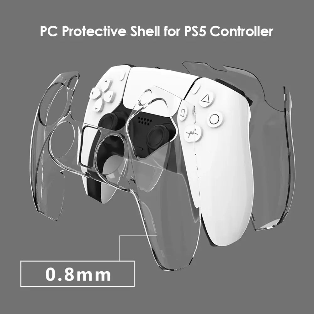 Clear PC Cover Ultra Slim Protector Case for PS5 DualSense Controller PlayStation 5 Console Shield