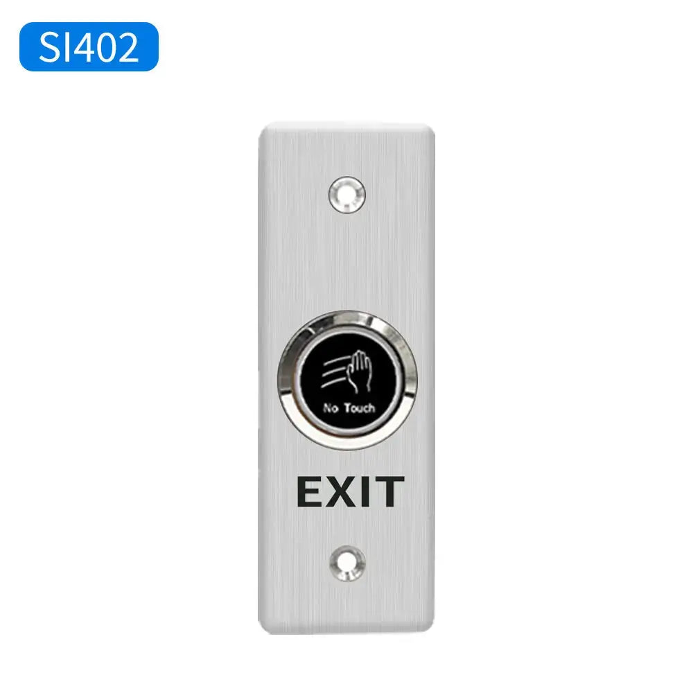 Exit button plate, no-touch infrared sensor, brushed metal finish, 12V, Simples Market