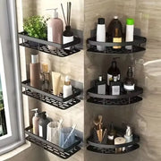 HomeZen No Drill Corner Shelf Bathroom Storage Rack Wall Mount Shower Organizer Aluminum Construction
