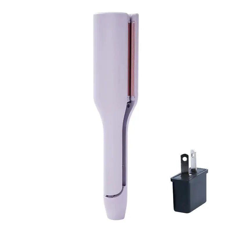 Simples Market 32mm deep-wave curling wand in purple with 4 adjustable heat settings; includes power adapter