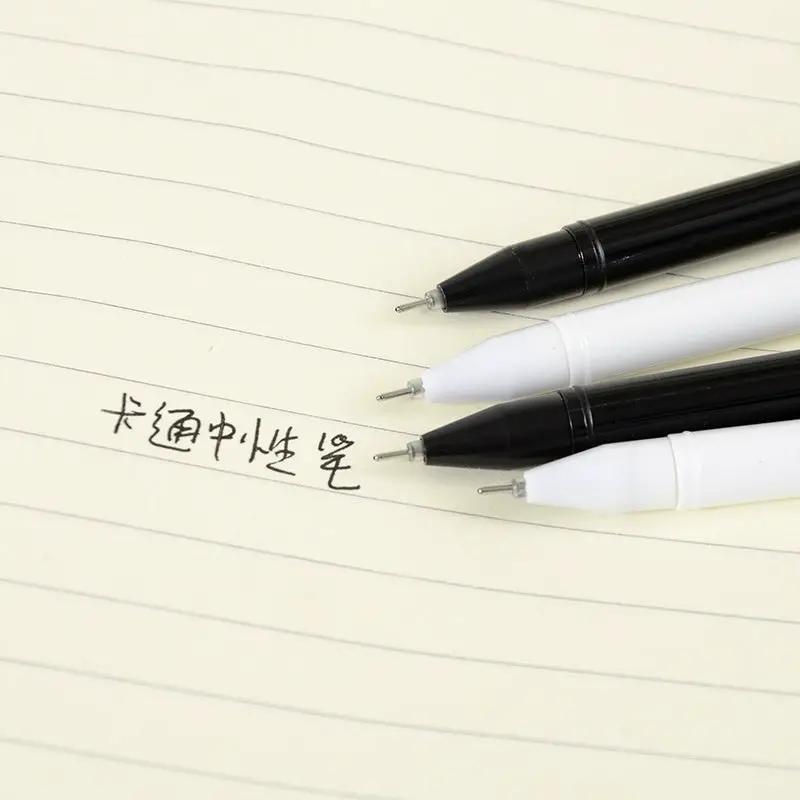 Kawaii Cat gel signature pens, 3-pack with black ink, black and white bodies for writing