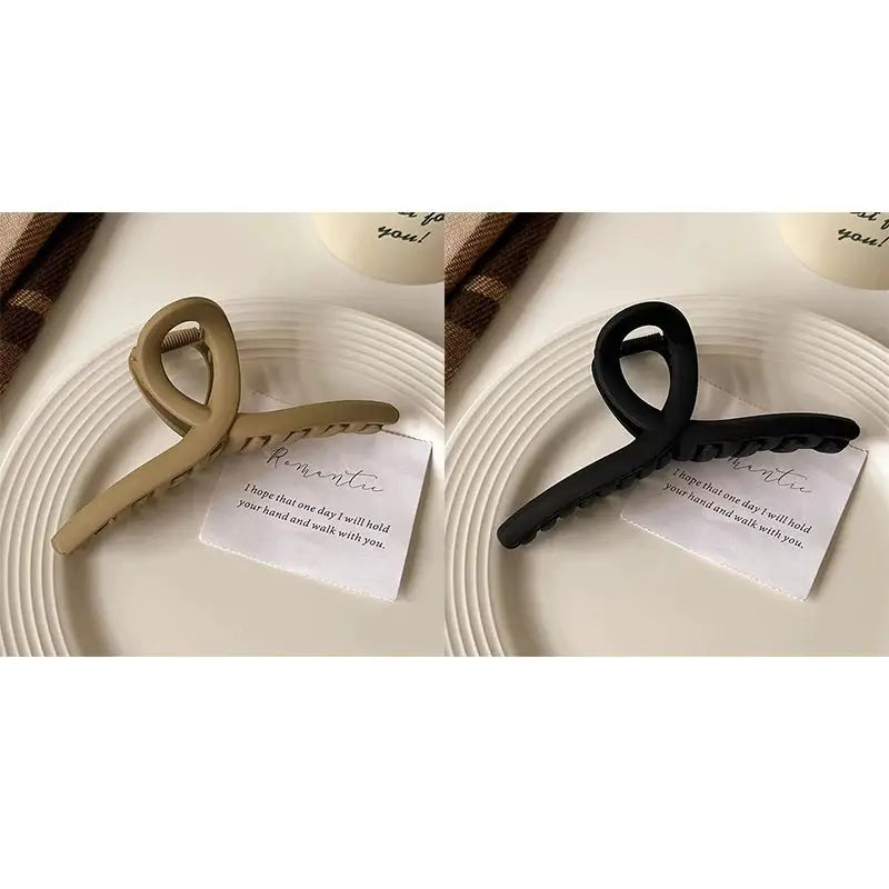 LuxeLocks Cross Matte Large Hair Claw Clips 2 Or 4 Pack For Secure Hold Women Fashion Hair Accessories