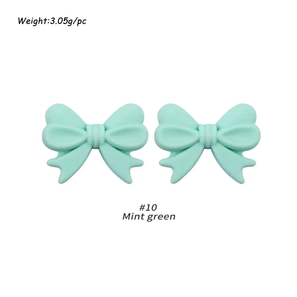 10Pcs Crown Bowknot Silicone Beads For Jewelry Making Diy Necklace Keychain Bracelet Craft Supplies