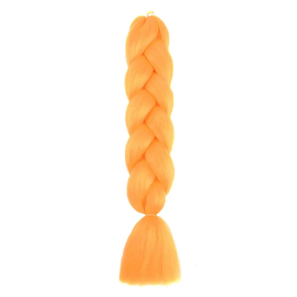 24-inch orange jumbo braiding hair extension, afro-ombre synthetic for crochet braids
