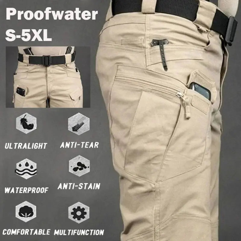 Mens Tactical Cargo Pants Plus Size 6XL Outdoor Waterproof Multi Pocket Hiking Fishing Trousers